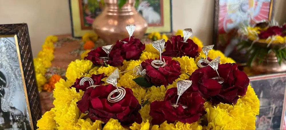 Rudrabhishek decoration close-up